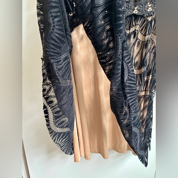 Black and Beige Lace Dress - Picture 5 of 11